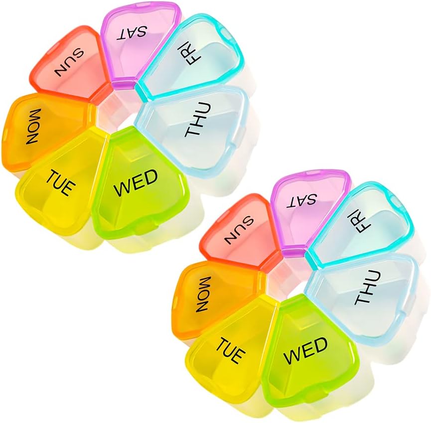 Haftalık Büyük 7 Gün Pill Organizer - Pill Box, Case, Konteyner, Seyahat Kaynağı - Balık Yağı, Vitaminler, Tıp Organizer