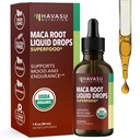 Organik Maca Root Liquid Drops - Destekler Hormon Dengesi, Mood ve Kadınlar ve Erkeklerde Enerji - Lepidium Meyenii Performans ve Yaşama Destek - Non-GMO, Vegan, Unflavored - 60 Hizmetler