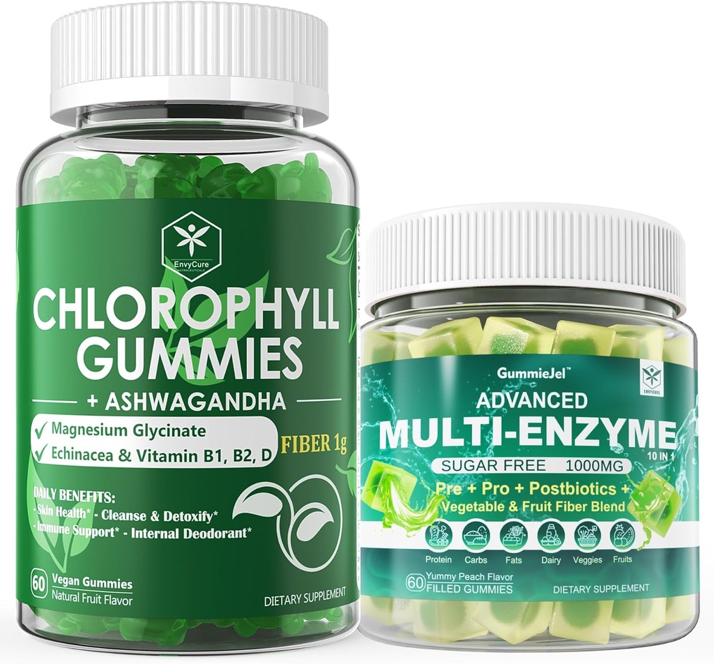 Digestive Enzymes Gummies & Chlorophyll Fiber Gummies Sche