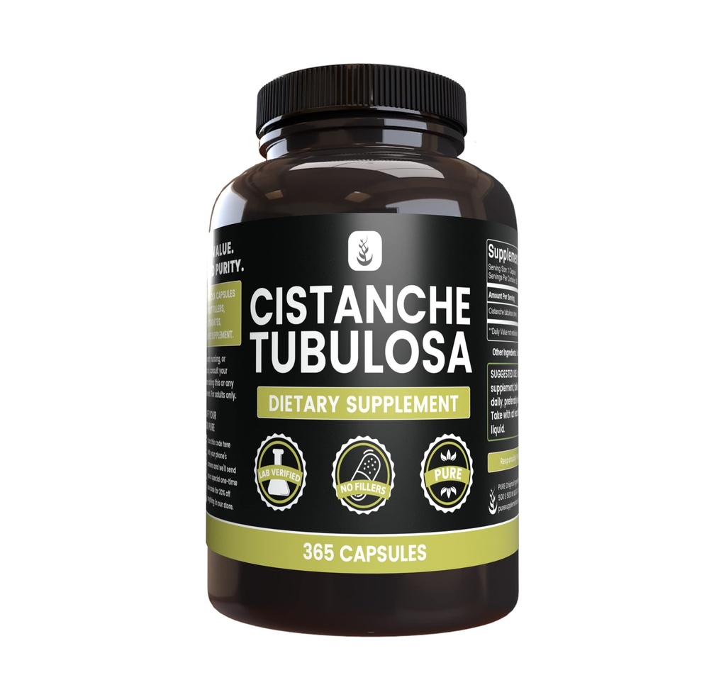 Saf Orijinal Malzemeler Cistanche Tubulosa (365 Capsules) Magnezyum Or Rice Fillers, Her zaman Pure, Lab Onaylandı