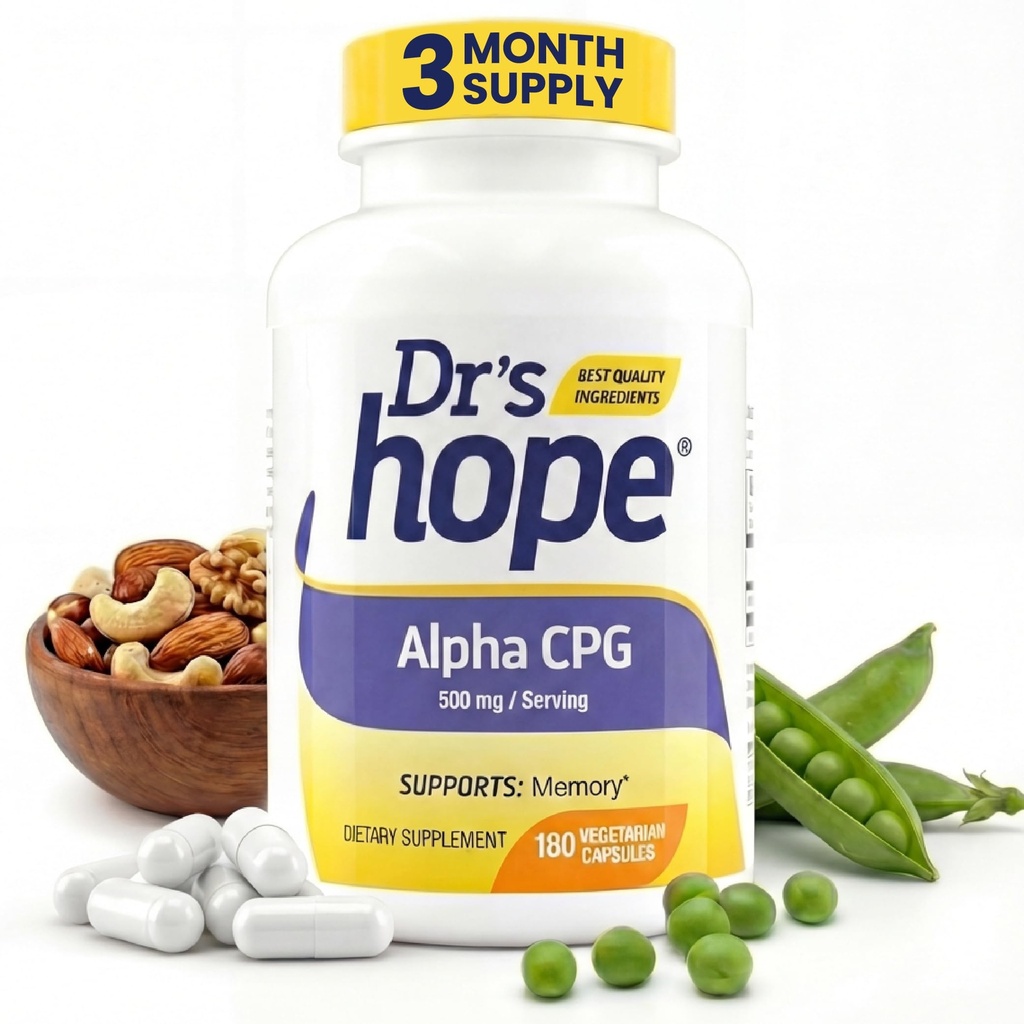 Alpha GPC 500 mg, Alpha GPC Supplement - Supports Memory and Cognitive Function - 180 Veggie Capsules, ABD'de Yapıldı