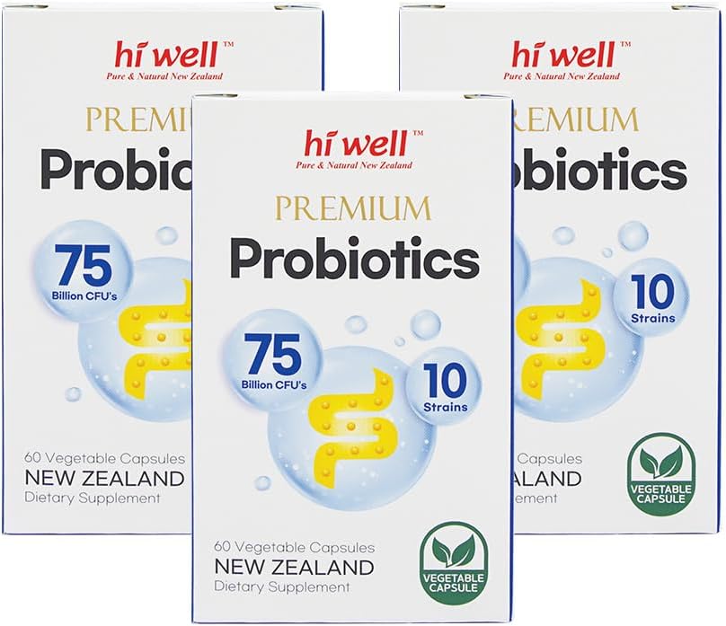 (Pack of 3) Hi Well Premium Probiyotiks 60Vegetarian Capsules
