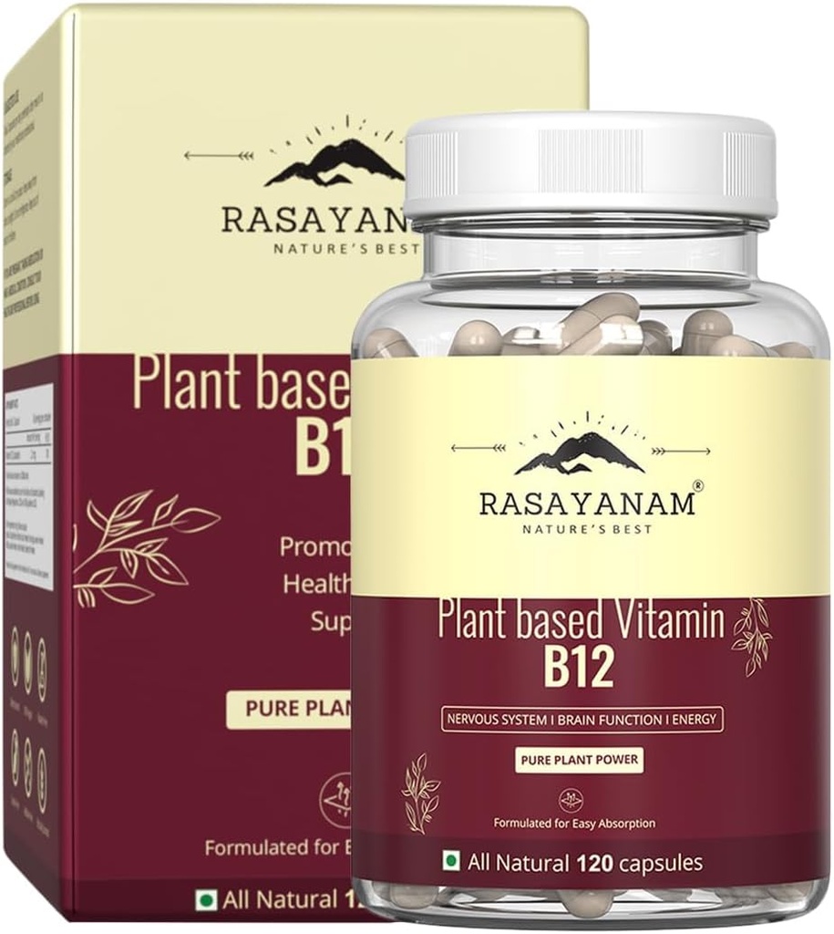 Erkekler ve kadınlar için B12 Supplement - Veterinerler ve Veganlar için Organik Formülasyon Nervous System & Brain Function, Capletlet