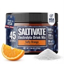 Zero Sugar Electrolyte Toz | Salty Orange Hydration (With Stevia) | Yüksek sodyum P Magnezyumyum Elektrolytes for Fasting, POTS, Ter Recovery | Makes 45 ABD'de 32 Fl Oz | Made in USA