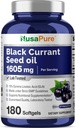 NusaPure Black Currant Seed Oil 1605 mg Gamma Linoleic Acid (GLA)% 15 180 Softgels (Non-GMO, Soyfree)