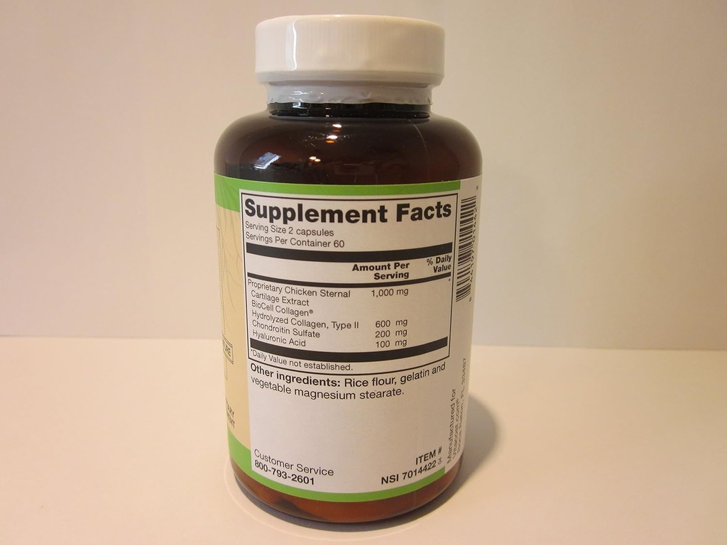 BioCell Collagen II ile Vitacost Hyaluronic asit - 100 mg - 120 Capsules