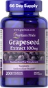 Puritan's Pride Grapeseed Extract 100mg με Citrus Bioflavonoid Complex, Συμπλήρωμα διατροφής για την αντιοξειδωτική και καρδιακή υποστήριξη υγείας, 200 κάψουλες ταχείας απελευθέρωσης