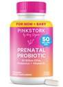 Pink Stork Prenatal Probiyotikler Kadınlar için - 50 Milyar CFU, B6, Prebiyotikler, Sabah Hastalığı, Gut Microbiome, Gecik Probiyotik, Immune Support, Hamile Haves - 30 Capsules