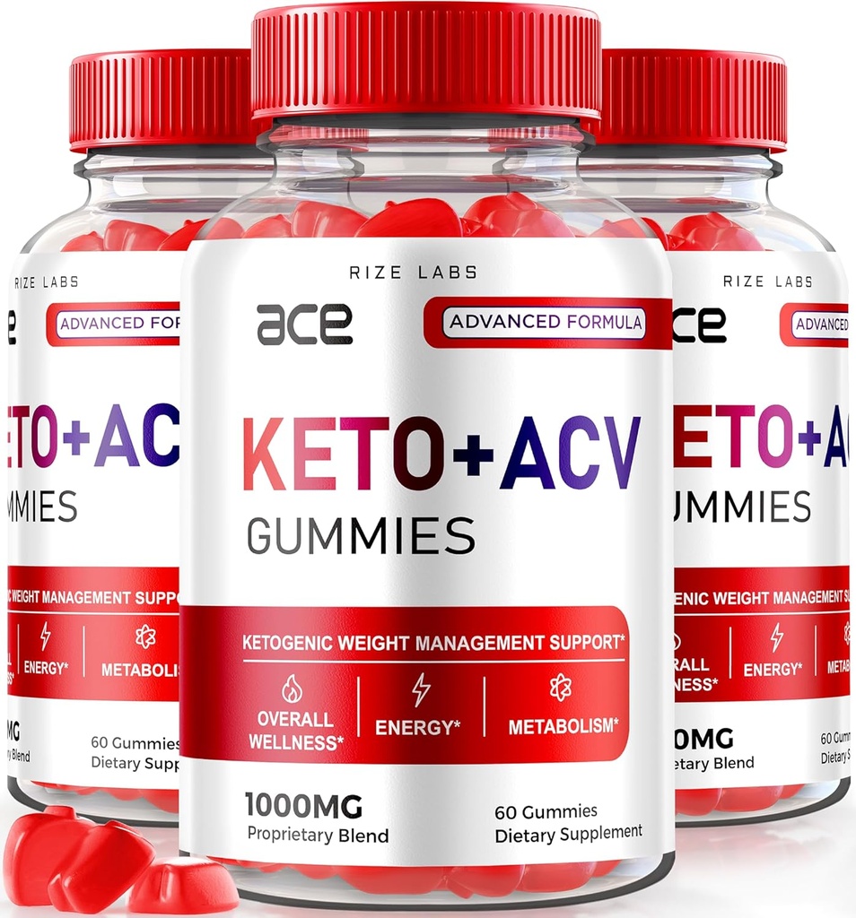 Laboratuvarları - Ace Keto ACV Gummies, Advanced Kilo Kayıp 1000 mg, Apple Cider Vinegar Supplement (180 Gummies)