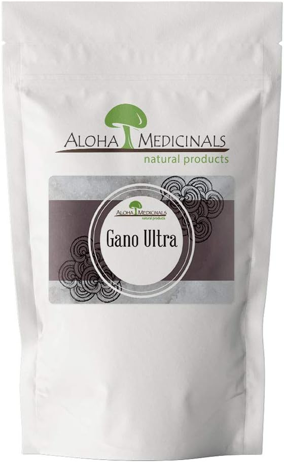 Aloha Medicals Gano Ultra, Certified Organic Mushroom Supplement, Natural Health Supplement, Τσάντα 1 kg σκόνη