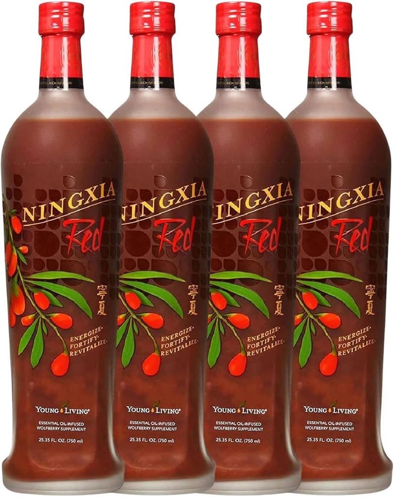 Genç Yaşam NingXia Red Antioksit | 25.35 fl oz | Supertre Supplement with Paint, Blueberry, Pomegranate, Orange, Lemon & Yuzu Essential Oils | 4 Pack