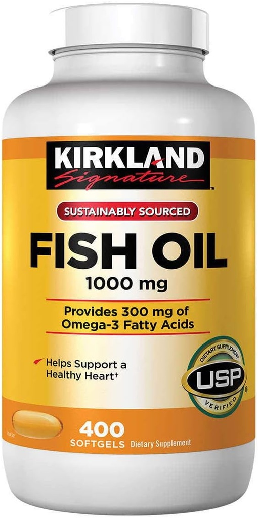 Kirkland Signature Fish Oil 1000 mg, 400 Softgels (2 Συσκευασία)