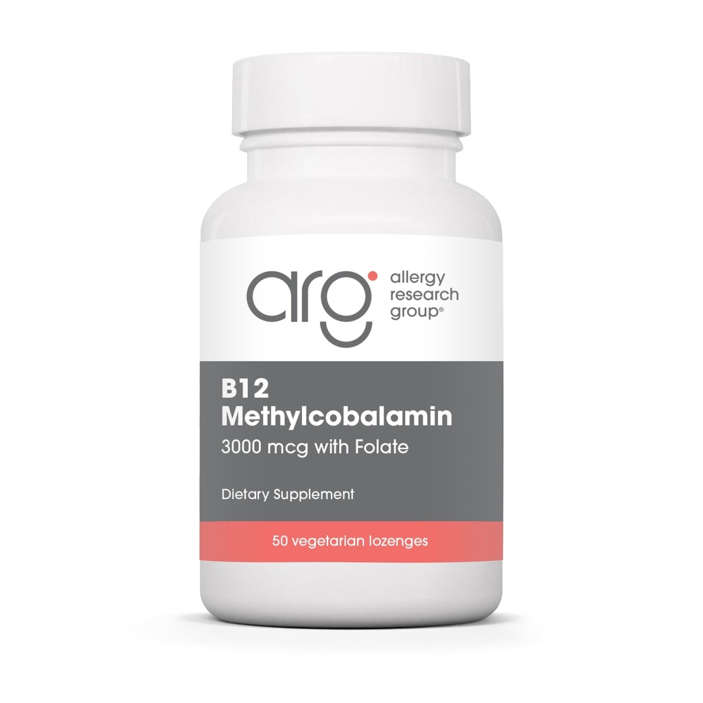 Antivirüs Araştırma Grubu B12 Mecobalamin Supplement - Vitamin B12 ve Folate, 400mcg Folic Acid, Pure, Vegetarian Lozenges - 50 Kont