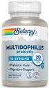 SOLARAY Multidofilius 12 Strain Probiyotik 20 Milyar CFU, Digestive Health ve Gut Health Support, Prebiyotik Inulin, No Dairy, 50 Serv, 100 VegCaps