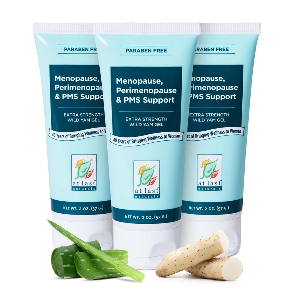 Last Naturals Wild Yam Gel Ekstra Kuvvet Menopause Relief, Perimenopause Support and PMS Relief, Doğal olarak Hot Flashes (2 oz, 3 Pack) Azaltılabilir.