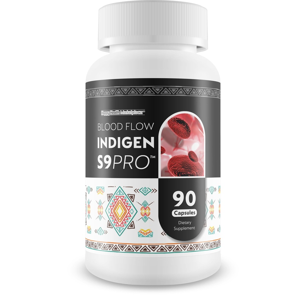 Blood Flow Indigen S9 Pro - Τα καλύτερα συμπληρώματα κακής κυκλοφορίας μας για Advanced Blood Flow Care - Υποστήριξη κυκλοφορίας αίματος - Συμπληρώματα κυκλοφορίας αίματος για υγιή ροή αίματος Βοήθεια χάπια ροής αίματος