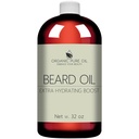 Unscented Beard Oil - Natural, Non-GMO, Face Hair Hydrating & koşuling Oil Mix - 32 oz - Bulk Boyutlu, Büyümeyi ve İpekli Saçları Yeniden Üretin - Jojoba, Argan & More