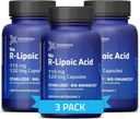 Geronova Research Bio-Enhanced R-Lipoic Acid, 115 mg Capsules - 12 Ay Supply - Geliştirilmiş Aborpsiyon ile Stabilize R Alfa Lipoic Asit - R Lipoic Acid Supplement - 360 Count