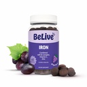 Belive Iron Gummies - Multivitamin Supplement with Vitamin C, A, B & Zinc, Υποστηρίζει οξυγόνο αίματος, Vegan Iron Συμπληρώματα για γυναίκες, άνδρες & παιδιά για την ανάπτυξη και την ανάπτυξη - Grape Flavor 