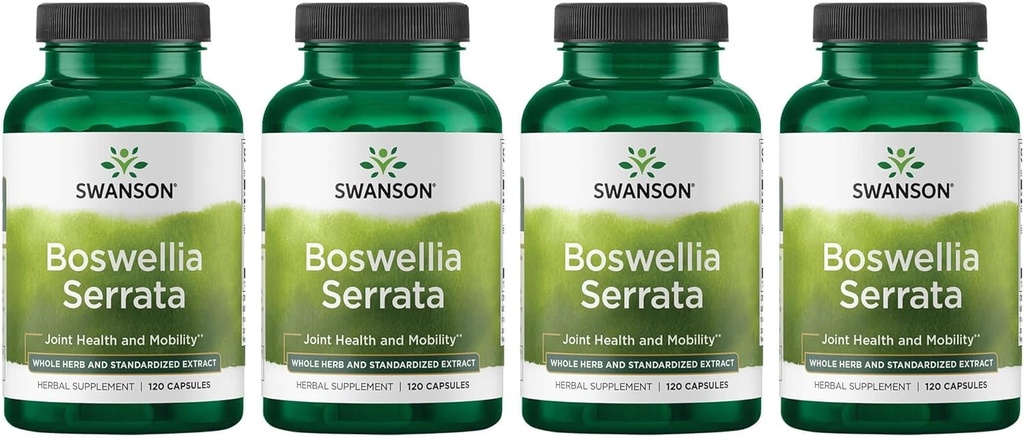 Swanson Boswellia Serrata - ολόκληρο Herb & Standardized Extract 120 Caps (4 Pack)