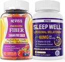 NEVISS Prebiyotik Fiber 7G Gummies for Yetişkinler + Melatonin 60 mg for Yetişkinler için