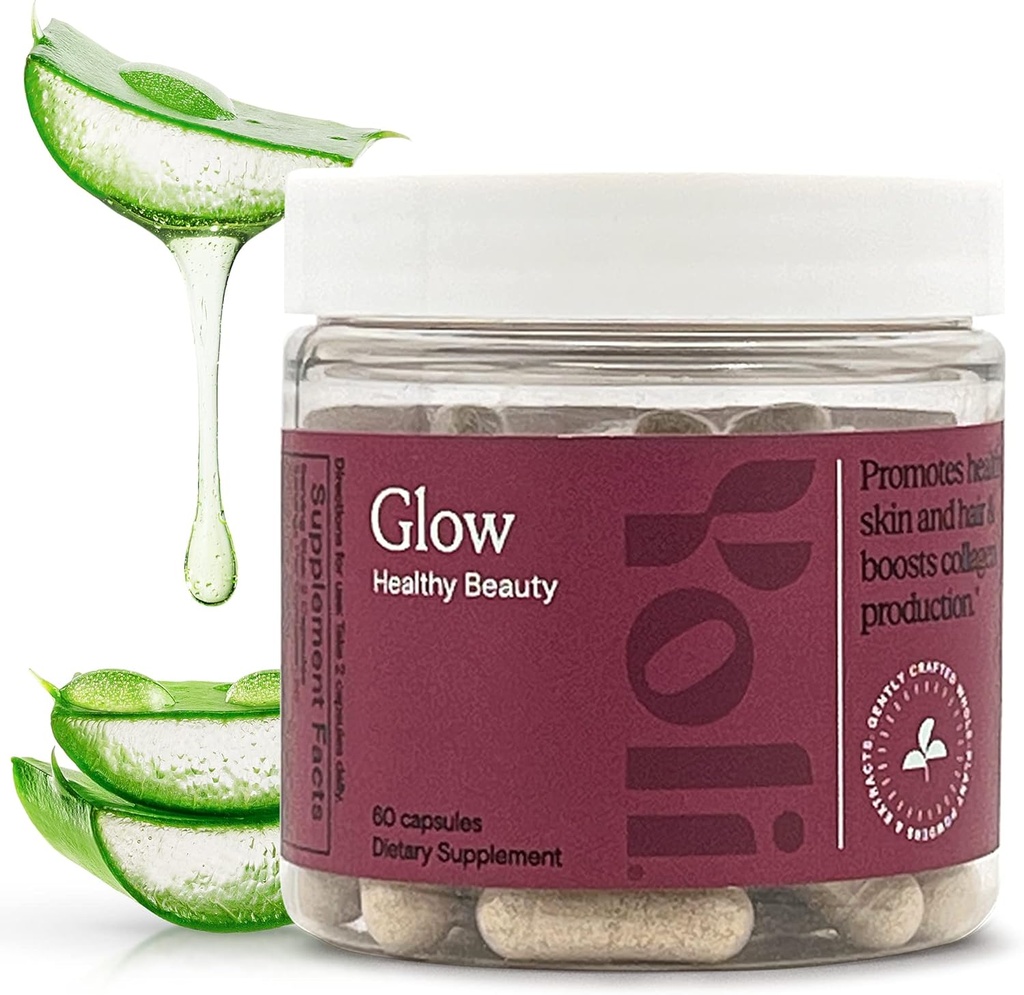 Yoli® Glow Biotin & Collagen Supplements – Saç, Skin & Nails Formula – Temel Vitaminler ve Minerallerle Kadınlar için Günlük Multivitamin – 60 Capsules