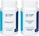 Klaire Labs Interfase Plus (120 Capsules) + Serralase (180 Tablet) - Multi-Enzymes, Serratia Peptidase & Bromelain 'Digestive Enzymes - Gastrointestinal System, Gut Flora, Biofilm & Detox