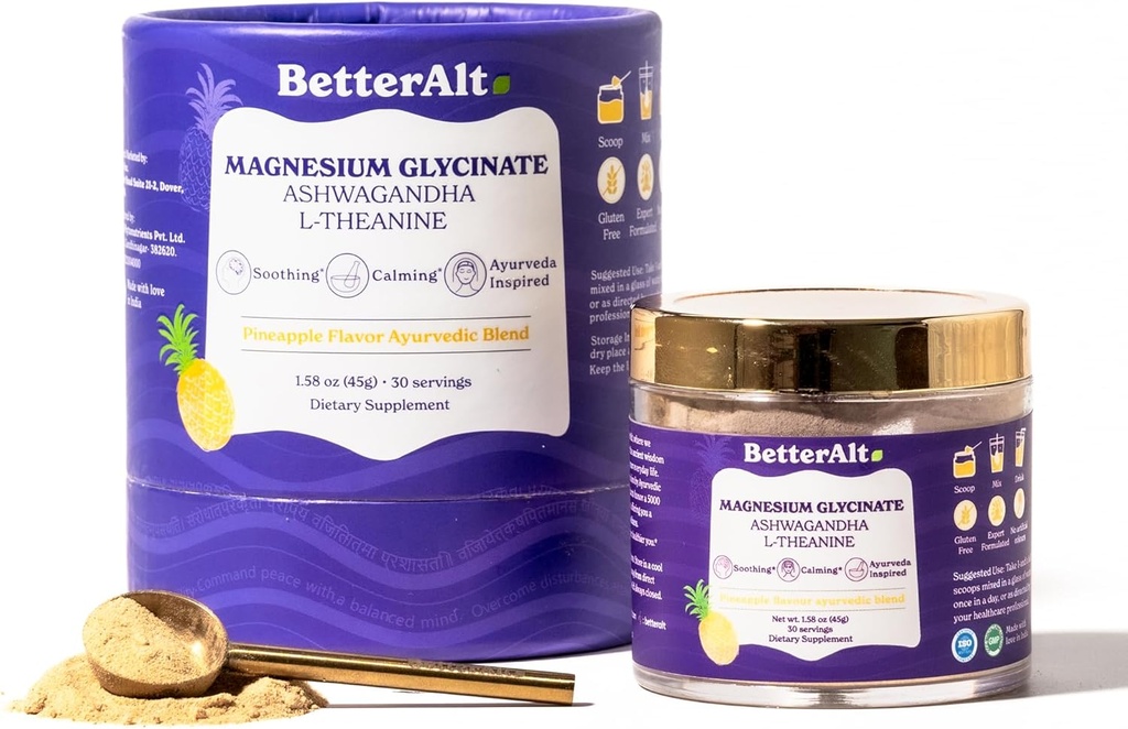 Better Alt Calm Down Blend | Ashwagandha & L-theanine | Helps Promote Relaxation & Calmness | Pineapple Flavor | 30N | Dietary Supplement