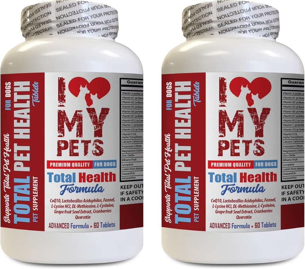 I love my PETs LLC Dog Immunity - Dog Total PET Health - Premium Formula - Best Complex - Σκύλος Βιταμίνη a - 2 μπουκάλια (120 Θεραπείες)