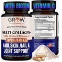 Καλλιέργεια βιταμίνης Multi Collagen Κάψουλες 1800MG (Τύποι I, II, III, V & X) - Μη ΓΤΟ, Grass Fed Collagen - Αντι γήρανση Υποστήριξη για τα μαλλιά, δέρμα, νύχια - χάπια πρωτεΐνης για κοινή υποστήριξη - 90 κάψουλες