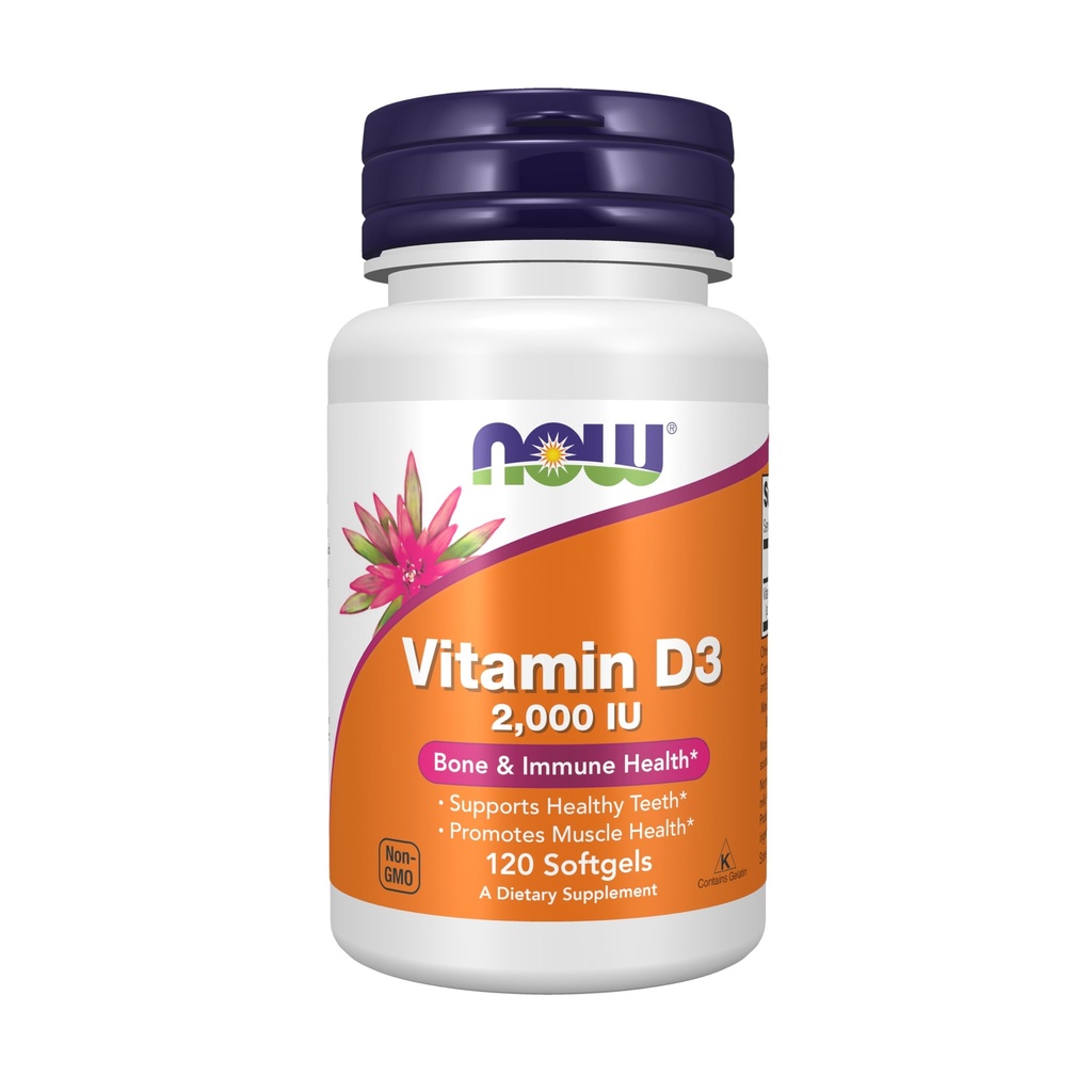 Şimdi Gıdalar Tamamlar, D-3 2,000 IU, Yüksek Potency, Yapısal Destek*, 120 Softgels