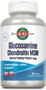 KAL Glucosamine Chondroitin MSM, Kadınlar ve Erkekler için Ortak Destek Tamam, 1500 mg Glucosamine Sulfate, 1200 mg Chondroitin, 1500 mg MSM, Hızlı Disintegration, 60-Day Garanti, 30 Hizmet, 90 Tablet