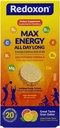 Redoxon Max Energy, Inmune System, Citrus Flavor, 20 Effervescent Tabletler, 2.82 Oz, Box