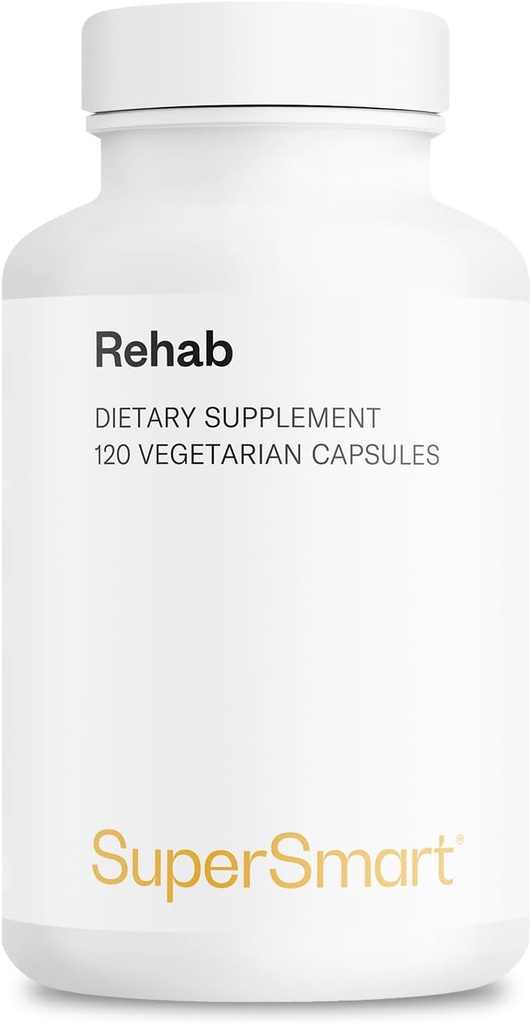 Supersmart - Rehab (Advanced Formula) - with Kudzu, Silymarin, Ginger Root, Benfotiamine - All-in-1 Supplement | Non-GMO & Gluten Free - 120 Vegetarian Capsules