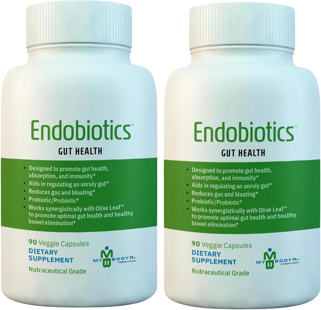Endobiotics Gut Support Supplement - Rich Blend of Eight Beneficial Bacteria for Optimal Digestive Health-90 Capsules 2pk