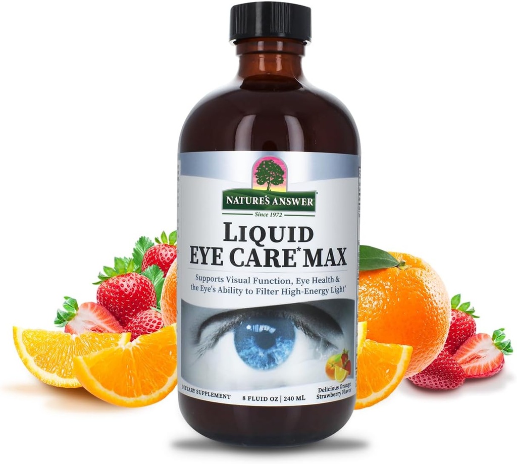Nature's Answer Eye Care Max 8 Ounce Liquid Supplement | Supports Visual Function | Non-GMO | Gluten Free | Vegetarian | Made in the USA | Great Tasting