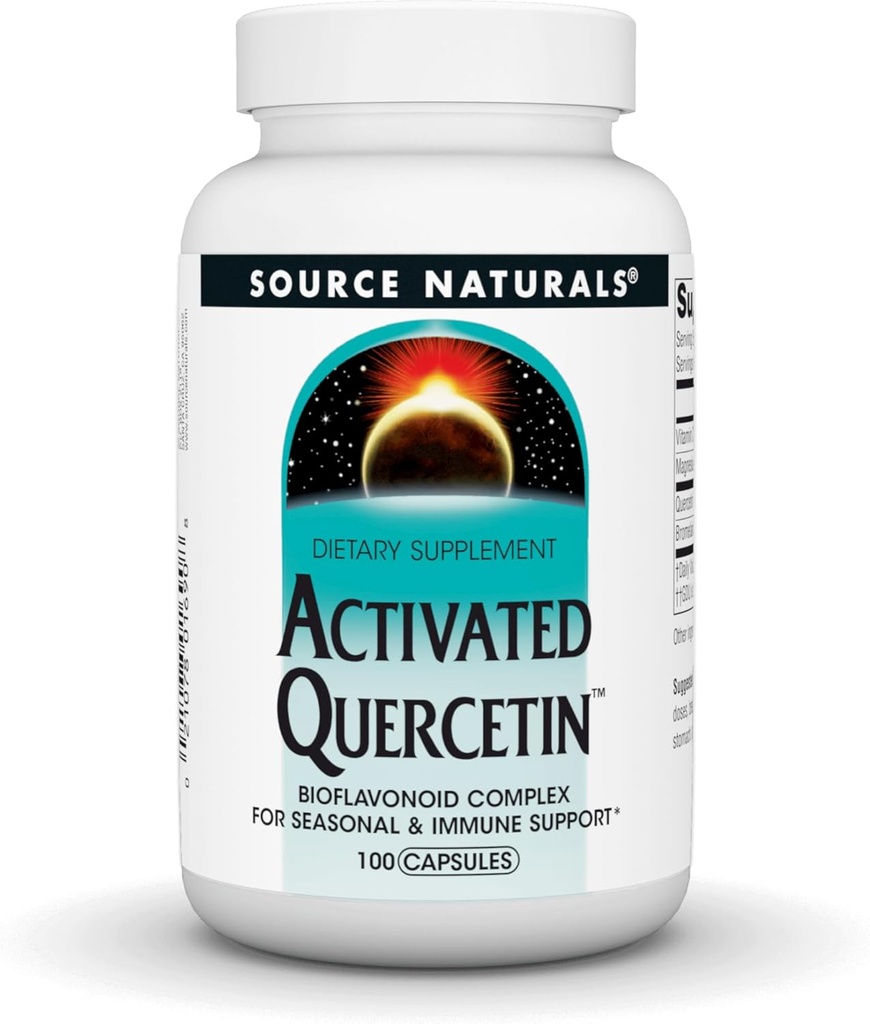 Source Naturals Aktif Quercetin, Bioflavano Kompleksi, for Mevsim & Immune Support* - 100 Capsules