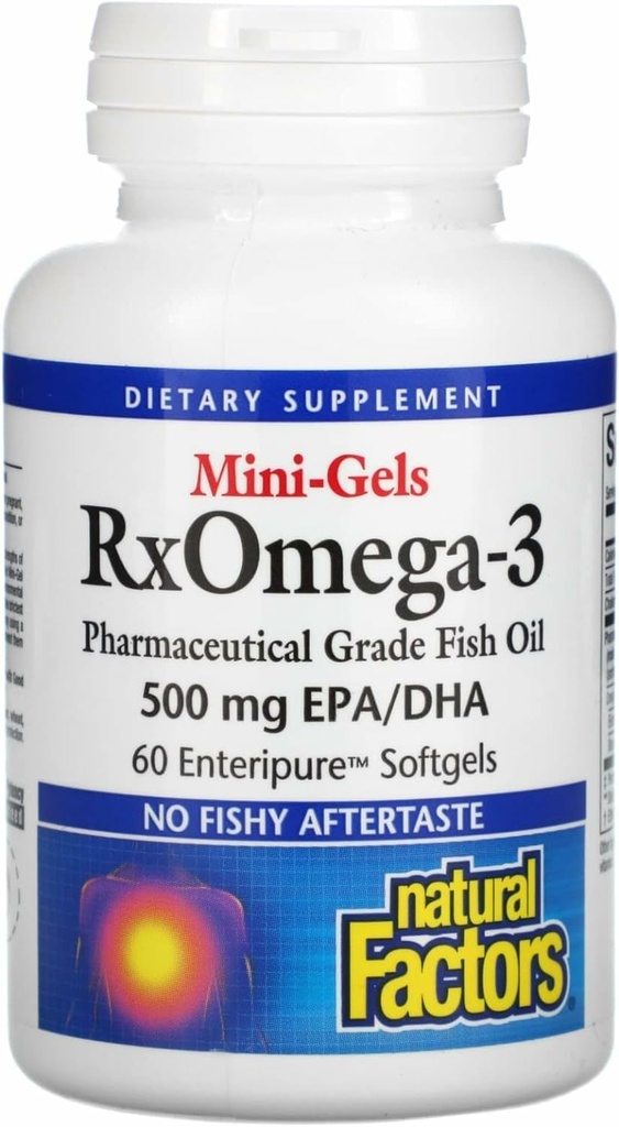 Φυσικοί παράγοντες - Rx Omega-3 Παράγοντες Mini-Gels, EPA 350mg, DHA 140mg, Υποστηρίζει καρδιοαγγειακή υγεία, 60 μαλακά γέλη