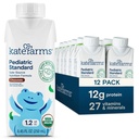 KATE FARMS Organik Pediatrik 1.2 Yüksek Calorie Chocolate Beslenme Shake, 12g Protein, 27 Vitamin ve Mineral, Meal Emekliliği, 8.45 oz (12 paket)