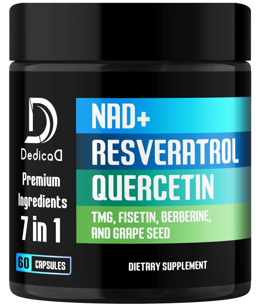 ΝΑΔ.+ Συμπλήρωμα - Συνδυασμός με Resveratrol, Quercetin, Berberine, Fisetin, TMG και Grape Seed - 60 κάψουλες