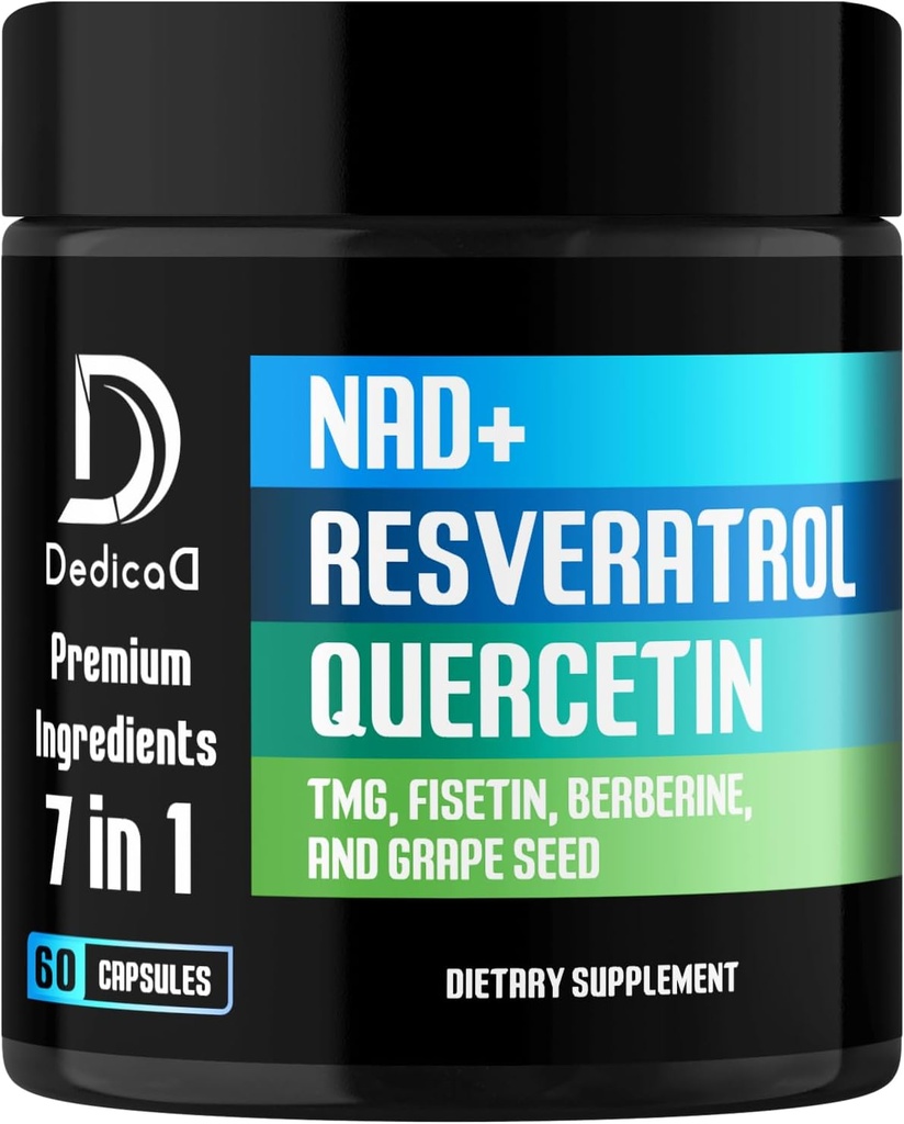 NAD.+ Tamam - Resveratrol, Quercetin, Berberine, Fisetin, TMG ve Grape Tohum - 60 Capsules