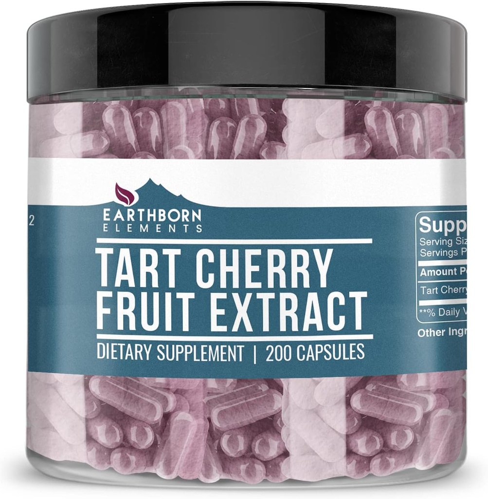 Dünya doğan Elements Tart Cherry 200 Capsules, Pure & Undiled, Hiçbir Katkı Yok