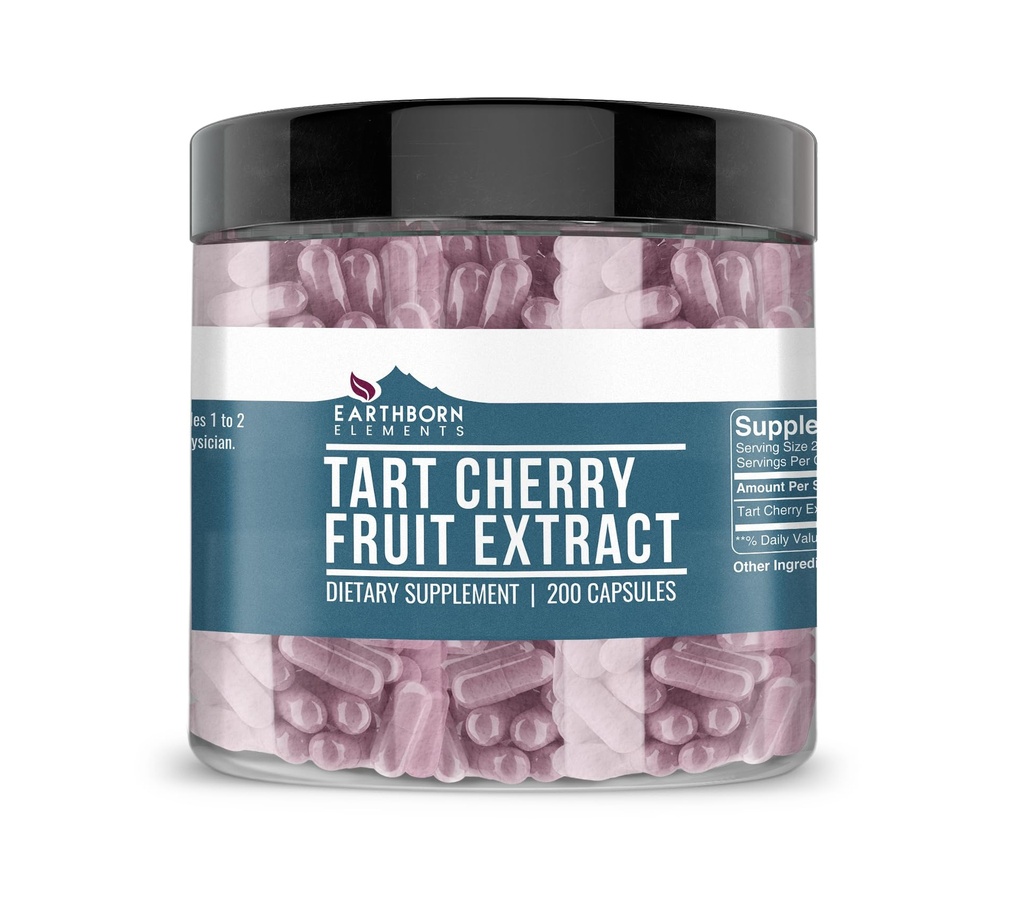 Dünya doğan Elements Tart Cherry 200 Capsules, Pure & Undiled, Hiçbir Katkı Yok