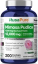 NusaPure Mimosa Pudica Tohum 10:1 Ekstraksiyon, 1200 mg 200 Veg Capsules (Non-GMO, Vegan)