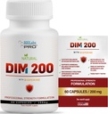 Kadınlar ve Erkekler için DIM 200 mg Oral Supplement Hormonal Denge, Kadınlar ve Erkekler için Hormon Dengesi, Diindolylmethane Gluten Free Vegetarian Capsules (60 Caps - 2Month Supply)