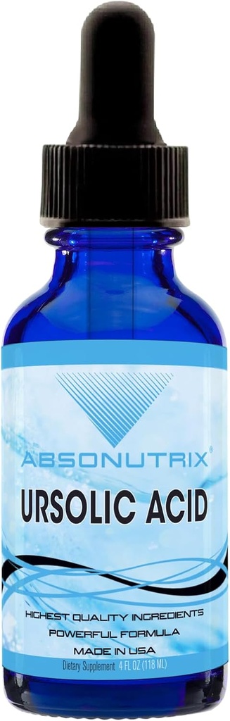 Absonutrix Ursolic Acid 590mg, 4 Fl Oz μπουκάλι, 200 υψηλής ισχύος σερβιρίσματα, υψηλή βιοδιαθεσιμότητα, γρήγορη απορρόφηση, δοκιμή τρίτου μέρους, GMP-Certified, μη-GMO, σκληρά-ελεύθερο προϊόντα, Κατασκευασμένο στις ΗΠΑ