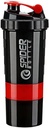 5 In 1 Protein Shaker Bottle - Professional Series Shaker Bottle for Protein Shakes And Pre Workout Gym Bottle,With Powder Storage,Pill Tray,Mixing Ball,Shakes Cup (red)