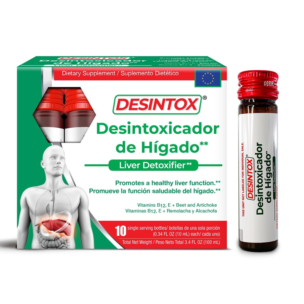 Liver Support Supplement, 10 Liquid Shots - Liver Detox Formula with Beet Root, Artichoke Leaf, Choline, Inositol, Vitamin B12 ve E - Health Aid Supplement for Men and Women