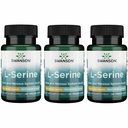 Swanson Ajipure L-Serine - Amino Asit Supplement Beyin Sağlığı ve Sinir Sistemi Fonksiyonları - Doğal Formula Bilişsel Fonksiyonlar - (60 Veggie Capsules, 500 mg Her) (3 Paket)