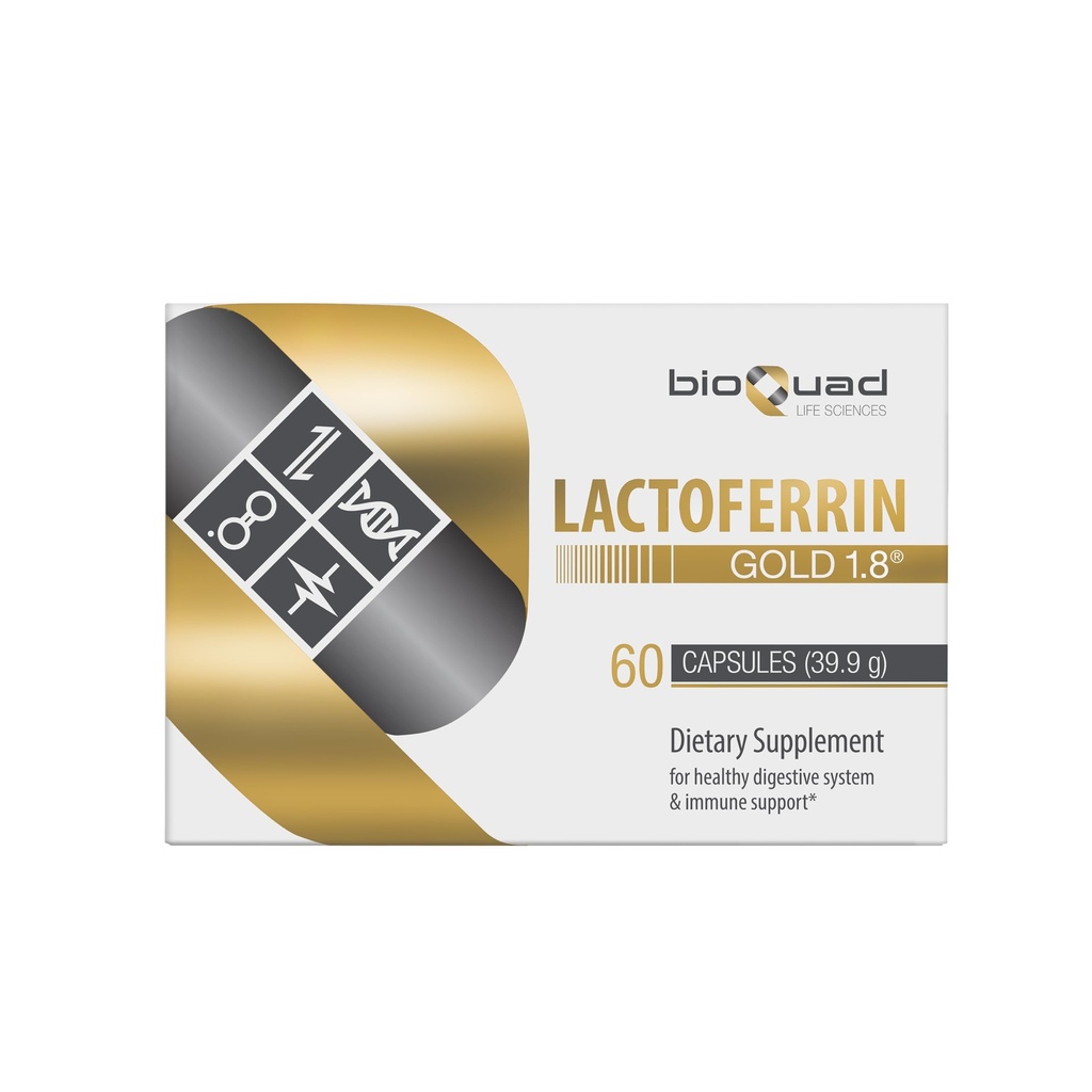 Lactoferrin Gold 1.8 - Immune Support, Digestive Health ve Iron Abxia - Lactose-Free, Gluten-Free, Non-GMO (60 Kont)